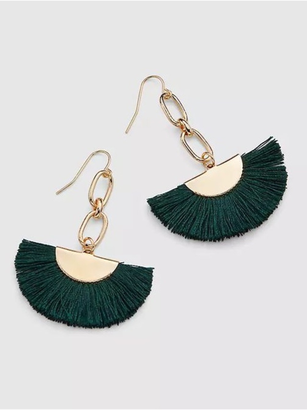 DROP CHAIN FAN EARRINGS
